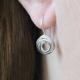 Spiral Ribbon Sterling Silver Hook Earrings