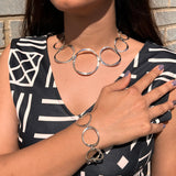 Circle Links Statement Sterling Silver Bracelet