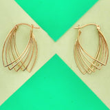 Multi Wire Overlapping Sterling Silver Hoop Earrings