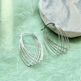 Multi Wire Overlapping Sterling Silver Hoop Earrings