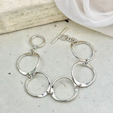 Circle Links Statement Sterling Silver Bracelet