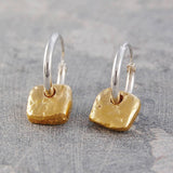 Organic Square Gold Hoop Earrings