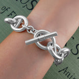 Oval Link Chunky Silver Bracelet