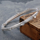 Wire Silver Heart Bangle