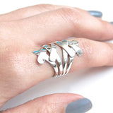 Ribbon Overlap Contemporary Silver Ring