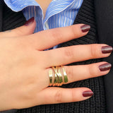 Gold Ribbon Overlapping Contemporary Ring