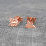 Rose Gold Arrow Stud Earrings