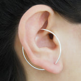 Round Silver Ear Cuffs