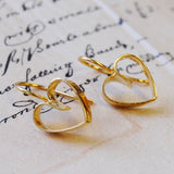 Lace Gold Heart Pendant Necklace