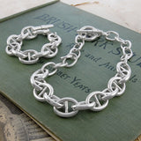 Oval Link Chunky Silver Bracelet
