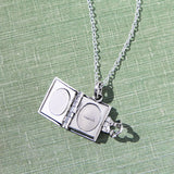Silver Book Necklace