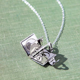 Silver Book Necklace