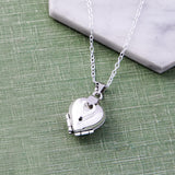 Clover Silver Heart Locket Necklace