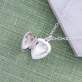 Silver Heart Locket with White Topaz