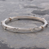 Wire Silver Heart Bangle