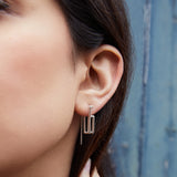 Sterling Silver Angular Minimalist Drop Earring
