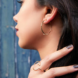 Sterling Silver Minimalist Bar Hoop Earrings