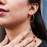 Sterling Silver Minimalist Bar Hoop Earrings
