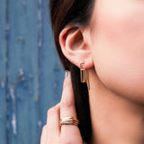 Sterling Silver Angular Minimalist Drop Earring