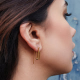 Sterling Silver Angular Minimalist Drop Earring