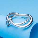 Curved Silver Double Stacking Ring