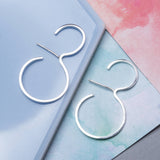 Illusion Silver Double Hoop Earrings