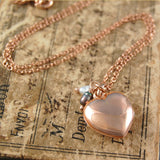 Rose Gold Heart Locket with Pearls