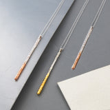 Textured Gold Bar Pendant