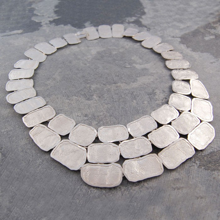 Chunky silver hot sale statement necklace