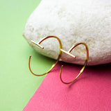 Sterling Silver Minimalist Bar Hoop Earrings