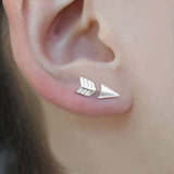 Silver Arrow Stud Earrings