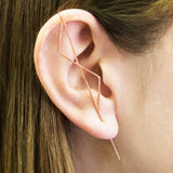 Double Triangle Rose Gold Ear Climbers