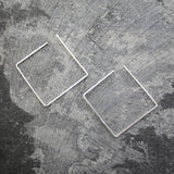 Square Silver Ear Cuffs