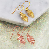 Holly Leaf Rose Gold Stud Earrings