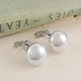 Half Ball Silver Clip On Earrings