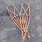 Aztec Geometric Rose Gold Drop Earrings