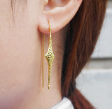 Textured Rose Gold Drop Earrings