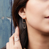 Modern Geometric 'S' Sterling Silver Drop Earrings