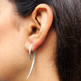 Curved Thorn Sterling Silver Ear Jacket