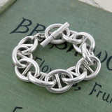 Oval Link Chunky Silver Bracelet