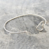 Silver Hinged Heart Bangle