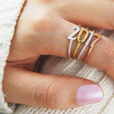 Silver and Gold Number Rings