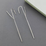 Silver Bar Ear Cuff Earrings