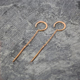 Rose Gold Chain Long Drop Earrings