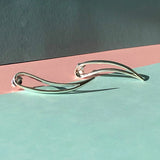 Small Sterling Silver Cut Out Tear Drop Earrings