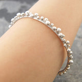 Bubble Solid Silver Bangle
