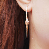 Textured Rose Gold Drop Earrings