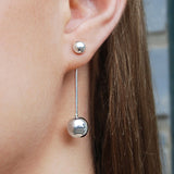 Silver Ball Ear Jackets