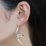 Curly Silver Drop Earrings