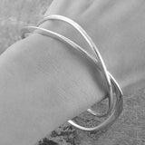 Interwoven Contemporary Silver Bangle